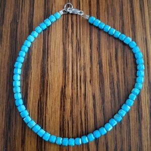 Anklet Sleeping Beauty Turquoise Faceted Beads 9.5"